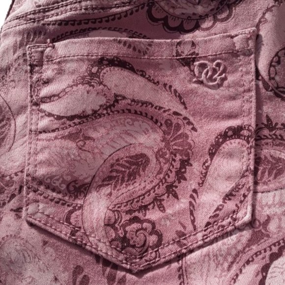 DG2 by Diane Gilman Paisley Jean Pants Size 2P - Purple Pink Colorway - Picture 5 of 11